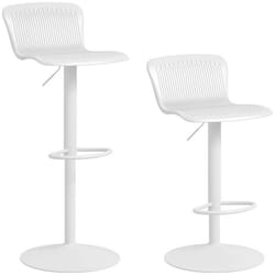 Lot de 2 tabourets de bar - HOMCOM - réglable en hauteur dossier et repose-pieds inclus - PP et métal - 385x40x765-975cm -