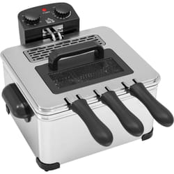 Friteuse familiale 5L 2000W thermostat timer réglables acier inox