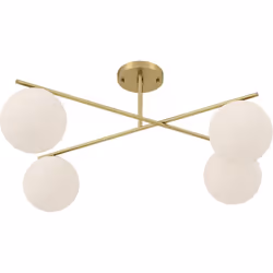 Ce plafonnier moderne avec deux bras ajustables et quatre points lumineux, offre un style adaptable et élégant avec ses finit ...