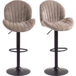 Optez pour notre ensemble de deux tabourets de bar en tissu et rembourrage mousse haute densité. Idéal pour les repas rapides ...