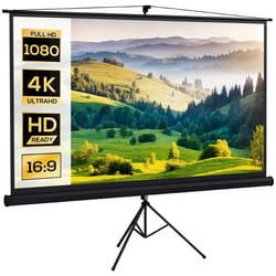 Écran de projection - HOMCOM - 100 pouces 4K HD 16:9 - support trépied hauteur réglable - plastique et métal - 2358 x 136 cm -
