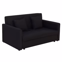 Canapé convertible 2 places - HOMCOM - 2 coussins inclus et coffre de rangement intégré - tissu en coton - 152x101x81cm - gri ...