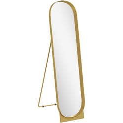 Miroir sur pied design métal doré dim. 40 x 160 cm autoportant ou à adosser