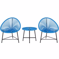 Découvrez cet ensemble salon de jardin extérieur Outsunny avec deux chaises ovales Acapulco et une table basse assortie. Cord ...