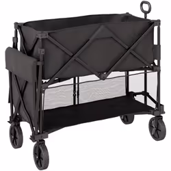 Découvrez le chariot à roulettes pliable Outsunny à double étage: parfait pour le camping ou le jardin. Transportez jusqu'à 2 ...
