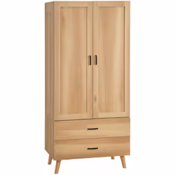 Bénéficiez d'un espace de rangement pratique et élégant en optant pour cette armoire de chambre style scandinave. Ce meuble i ...