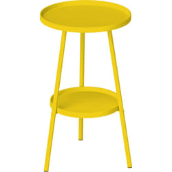 Outsunny - Table d'appoint de jardin ronde 2 niveaux - table basse de jardin - dia. 32 x 51 cm - métal jaune