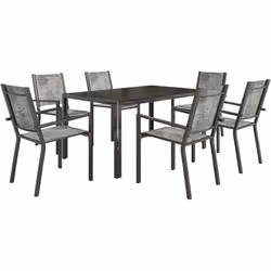 Rehaussez votre jardin avec l'ensemble de table et chaises de jardin extérieures Outsunny : table élégante de 150 cm en compo ...