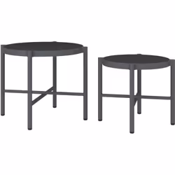 Explorez le ensemble de table gigogne de patio Outsunny, idéal pour l'extérieur avec un design noir emboîtable. Chaque table  ...