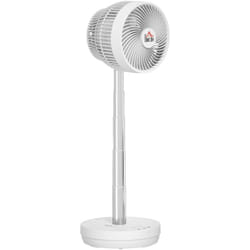 Ventilateur de table sur pied 2 en 1 - oscillant réglable - batterie rechargeable USB - 10 vitesses, timer - blanc