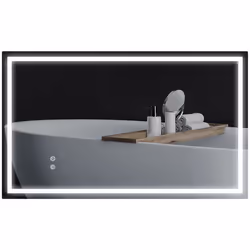 Miroir salle de bain - HOMCOM - 100 x 60 cm - éclairage LED - interrupteur tactile lumière 3 couleurs anti-buée mémoire IP44