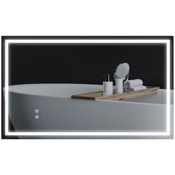 Miroir salle de bain - HOMCOM - 100 x 60 cm - éclairage LED - interrupteur tactile lumière 3 couleurs anti-buée mémoire IP44