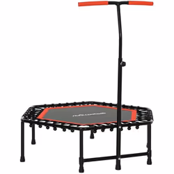 Trampoline de fitness - SPORTNOW - 114 cm - cordes élastiques - poignée réglable sur 3 positions - charge 100kg - silencieux ...