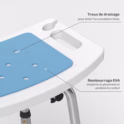 Tabouret De Douche - Homcom - Pour Personnes Âgées Et Handicapées - Hauteur Réglable Patins Antidérapants Support De Pomme De Douche - Vue supplémentaire 2