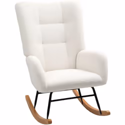 Explorez le confort élégant avec la chaise à bascule HOMCOM, oscillant entre 90° et 115°. Dossier et assise en rembourrage mo ...
