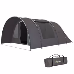 Tente de camping - Outsunny - porche - pour 4 à 6 personnes légère ventilée étanche 5 000 mm - montage facile sac de transpo ...