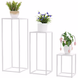 Découvrez le Outsunny lot de 3 supports pour plantes modulables en acier revêtu de poudre, avec patins protecteurs. Utilisabl ...