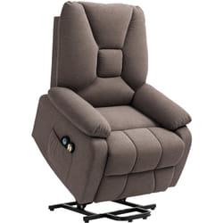 Fauteuil releveur massant chauffant inclinable - télécommande 4 modes 8 points - tissu marron chiné