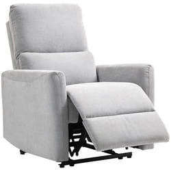 Fauteuil inclinable - HOMCOM - dossier et repose-pieds réglables assise rembourré - tissu en lin - gris clair