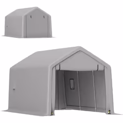 Découvrez le carport Outsunny, idéal pour voitures et vélos avec un cadre en acier résistant à la rouille et à la corrosion.  ...