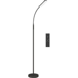Homcom - Lampadaire led dimmable avec télécommande - contrôle tactile, réglable - H.175 cm - acier polycarbonate noir