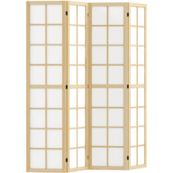 Homcom - Paravent intérieur pliable 4 panneaux 160 x 170 cm séparateur de pièce bois pin non tissé blanc