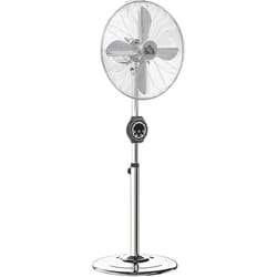 Homcom - Ventilateur sur pied 50W oscillant réglable H.120-135 cm 3 vitesses timer télécommande 4 pales métal