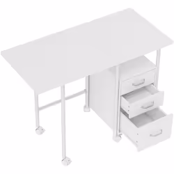 Optimisez votre espace avec le bureau HOMCOM, idéal pour les petits espaces grâce à son plateau pliable. Trois tiroirs offren ...