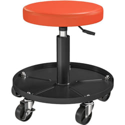 Tabouret d'atelier mobile - tabouret de mécanicien - pivotant réglable H.38-50 cm, plateau outils - orange