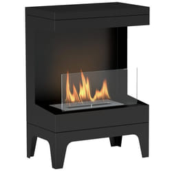 Cheminée bioéthanol sur pieds - HOMCOM - réservoir 09 L - environ 33 h de durée de combustion - en acier inoxydable - noir