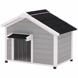 Explorez la maison pour chien PawHut, alliant style et fonctionnalité ! Avec son design surélevé, protections en plastique et ...