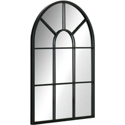 Homcom - Miroir mural style art déco forme voûtée dim. 50L x 70H cm métal noir verre