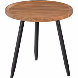 Explorez l'élégance de la table basse ronde HOMCOM avec ses plateaux effet noyer et pieds noirs. Bords surélevés pour éviter  ...