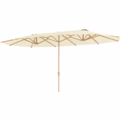 Explorez le confort avec le grand parasol de jardin extérieur d'Outsunny, envergure de 455 cm, revêtement UPF30+ pour un havr ...