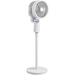 Ventilateur sur pied oscillant 40W 3 vitesses timer 7H télécommande blanc