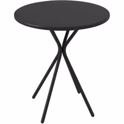 Savourez les repas en extérieur avec la petite table de jardin Outsunny, 60 cm de plateau rond, bords sécurisés, plateau en m ...