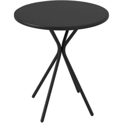 Outsunny - Table de jardin ronde dia. 60 cm piètement antidérapant design acier noir