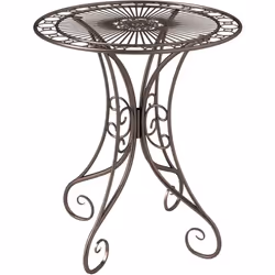 Explorez l'élégance de la table de jardin Outsunny : plateau rond de 70 cm, bords sécurisés, finition résistante aux intempér ...