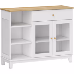 Le buffet HOMCOM est doté d'un large tiroir pour vos petits objets, d'une vitrine et de trois compartiments ouverts pour vos  ...