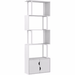 Modernisez votre espace avec l'étagère en S à 5 niveaux de HOMCOM. Cette bibliothèque en bois comprend quatre étagères ouvert ...