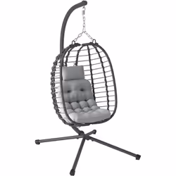 Découvrez la chaise suspendue Outsunny, alliant style et confort avec sa structure en acier et tissage en résine tressée rési ...
