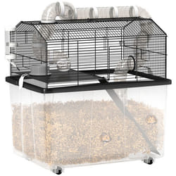 Cage pour hamster - PawHut - avec rampe gamelle bouteille deau système de tuyaux - 58 x 43 x 57 cm - noir
