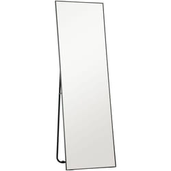Grand miroir pleine longueur rectangulaire 50 x 160 cm - miroir sur pied ou mural - noir