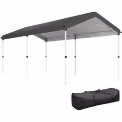 Profitez du plein air avec le Outsunny Pop Up Canopy, facile à monter et transporter. Tissu Oxford UPF50+ avec trous de drain ...