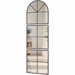 Apportez du charme à votre intérieur avec le miroir mural HOMCOM. Son design en arche, inspiré des fenêtres, et son cadre noi ...