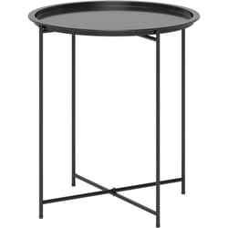 Outsunny - Table d'appoint de jardin pliable - table basse extérieure - dia. 46 x 50H cm - acier époxy noir