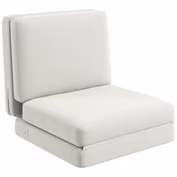 Canapé convertible 1 place HOMCOM fauteuil paresseux fauteuil lit pour invités salon charge 240 kg 75 x 268 x 18 cm crème