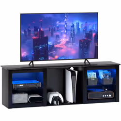 Redéfinissez votre salon avec le meuble TV HOMCOM, alliant style et fonctionnalité. Équipé de lumières LED avec 22 modes et s ...