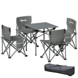 Ensemble de meubles de camping - Outsunny - 5 pièces pliantes - table et 4 chaises - poches latérales sacs de transport - gris