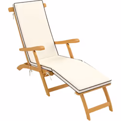 Relaxez-vous avec style dans le transat de jardin Outsunny, ergonomique avec un soutien dorsal optimal. En bois d'acacia, ave ...